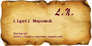 Ligeti Nepomuk névjegykártya